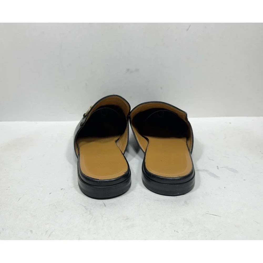 Gucci Black Leather Princetown Mule Slides 426219 Men's Size 10.5 US Slip On